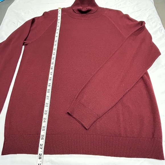 Kenneth Cole Mens Knit Turtleneck Sweater Raglan Sleeves Maroon Red Large - Picture 10 of 15